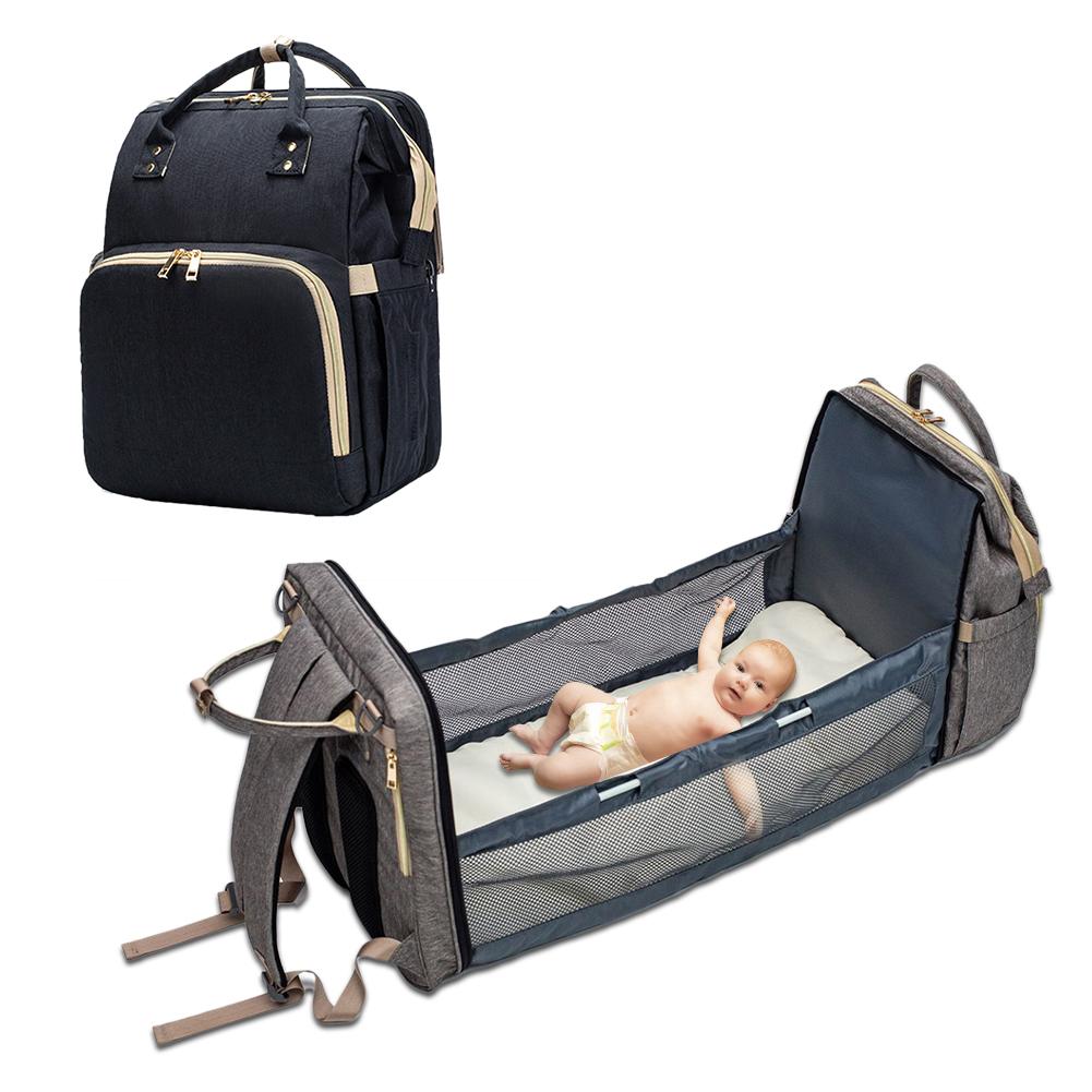 Mochila Convertible para Pañales de Bebé - Almacenamiento de Viaje Multiusos