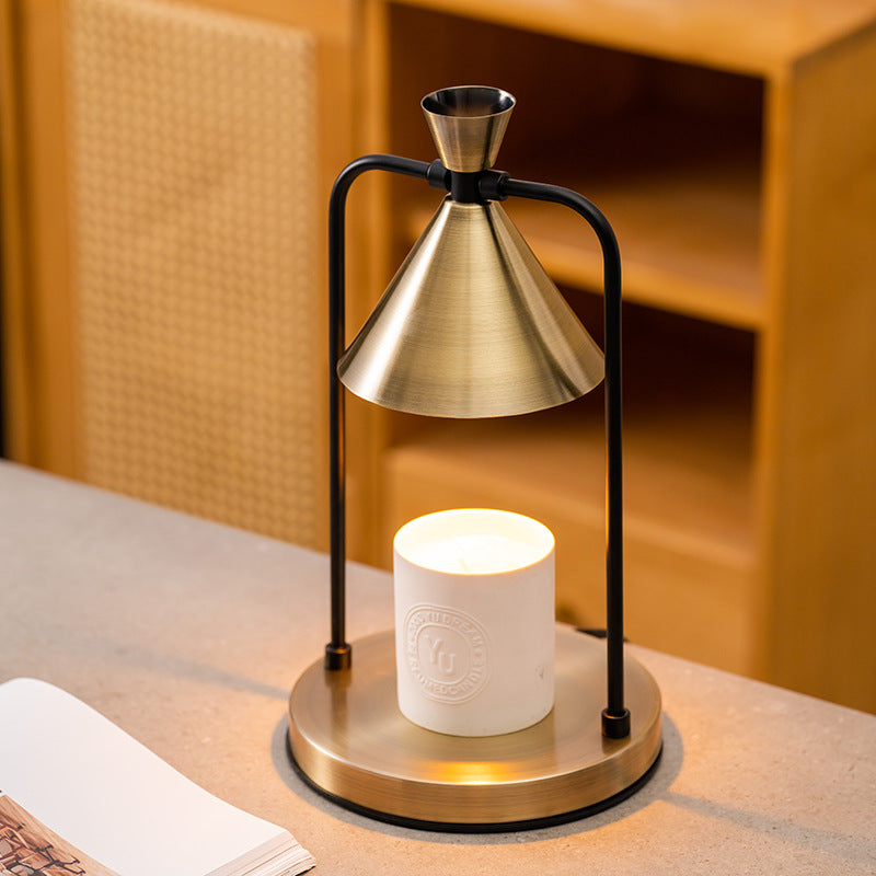 Aromatherapy desktop retro melting candle simple desk lamp bedroom dimmable melting wax lamp iron art fragrance night light - Korvel