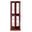 Corner Curio Dispaly Cabinet with Lights, Adjustable Tempered Glass Shelves, Mirrored Back,Cherry(E26 light bulb not included) - Korvel