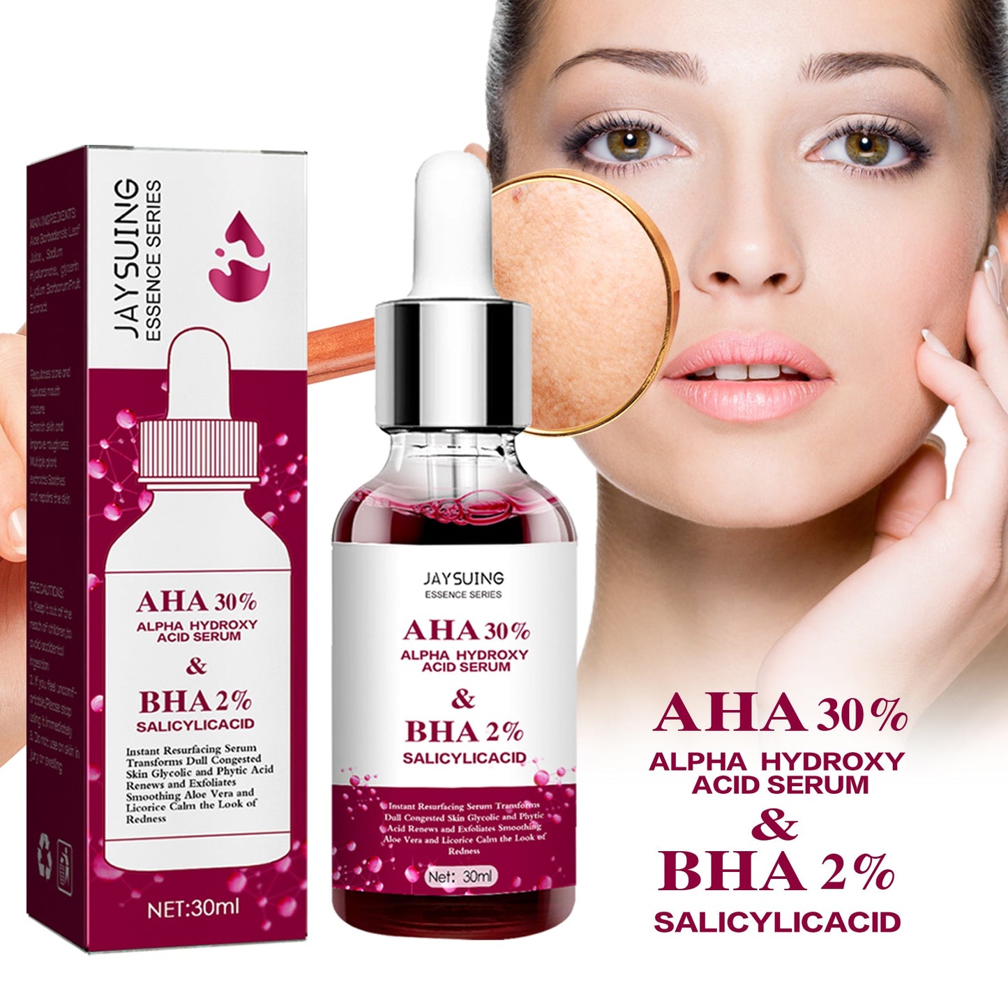 Acid Essence, Shrinks Pores, Removes Blackheads, Pimples And Acne Marks, Brightens Skin Tone Moisturizing Essence - Korvel