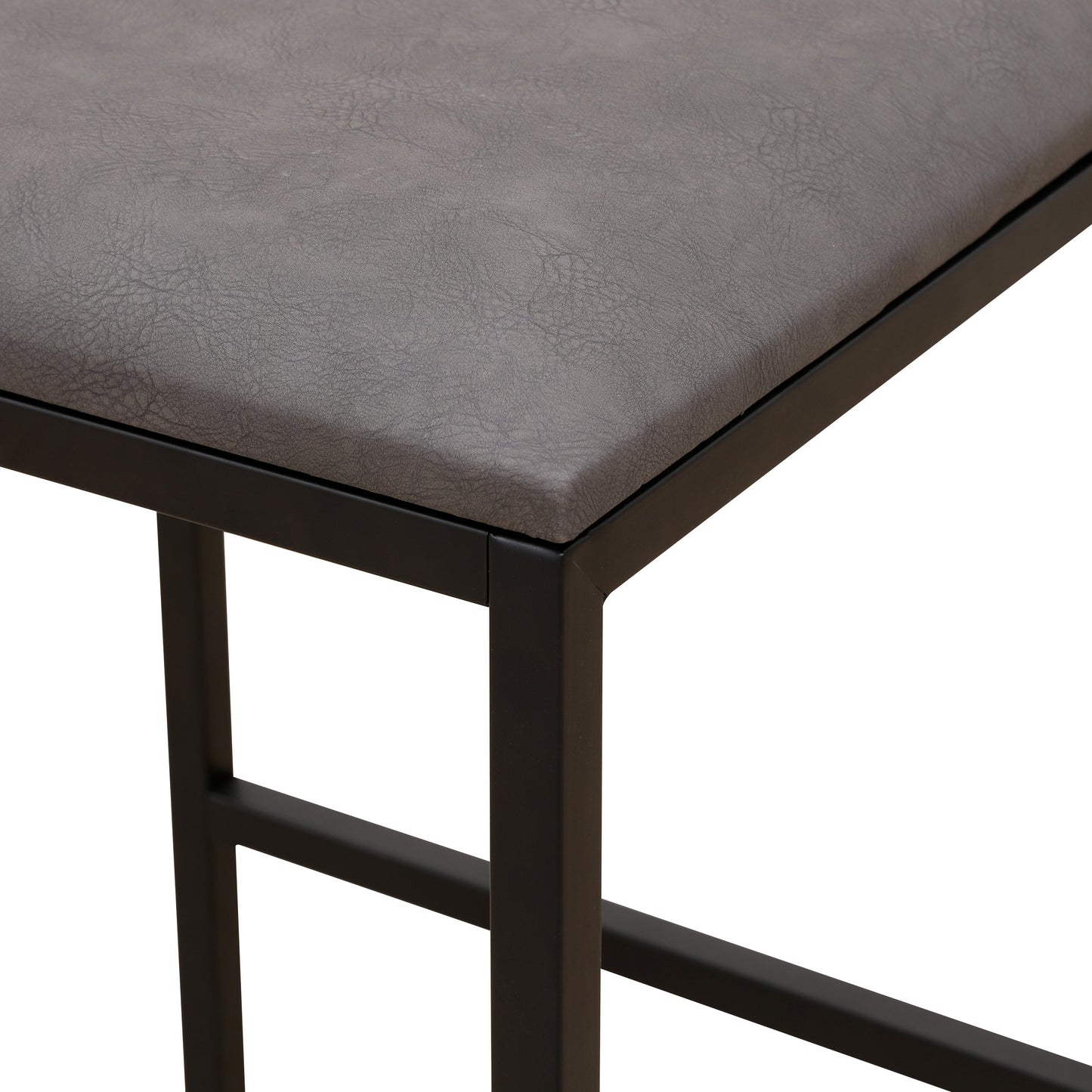 Set of 2 Counter Height Barstools Kitchen Island Stools (Gray with Back) - Korvel