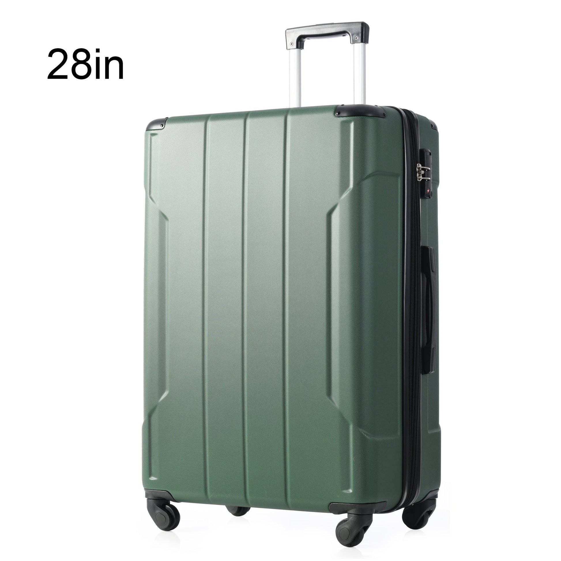 Hardshell Luggage Spinner Suitcase with TSA Lock Lightweight Expandable 28'' (Single Luggage) Green + ABS + 28 Inch - Korvel