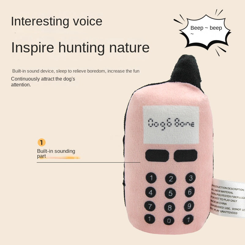 Blue Super Soft Phone Dog Sound Toy Training Interactive Toy Biting and Tearing Toy Cat Teasing Toy - Korvel