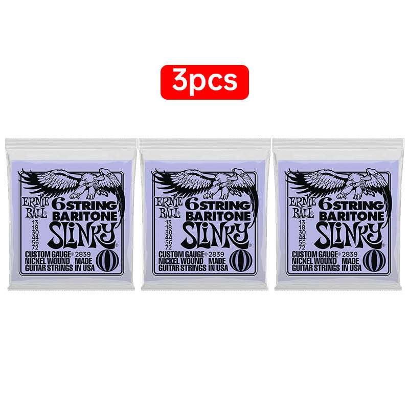 Ernie Ball 6-String Baritone Slinky Nickel Wound Electric Guitar Strings, 13-72 Gauge (P02839) - Korvel