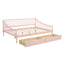 Full Size Daybed with Two Storage Drawers and Support Legs Pink - Korvel