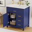 30-Inch Blue Bathroom Vanity with Ceramic Sink and Ample Storage - Ideal Choice for Small Bathrooms - Korvel