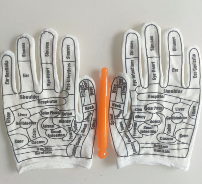 Guantes de Masaje con Diagrama de Puntos de Acupuntura Premium para la Relajación