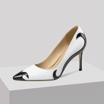 Red and green dragonfly pointed slender heel banquet women's shoes color blocked single shoes for women - Korvel