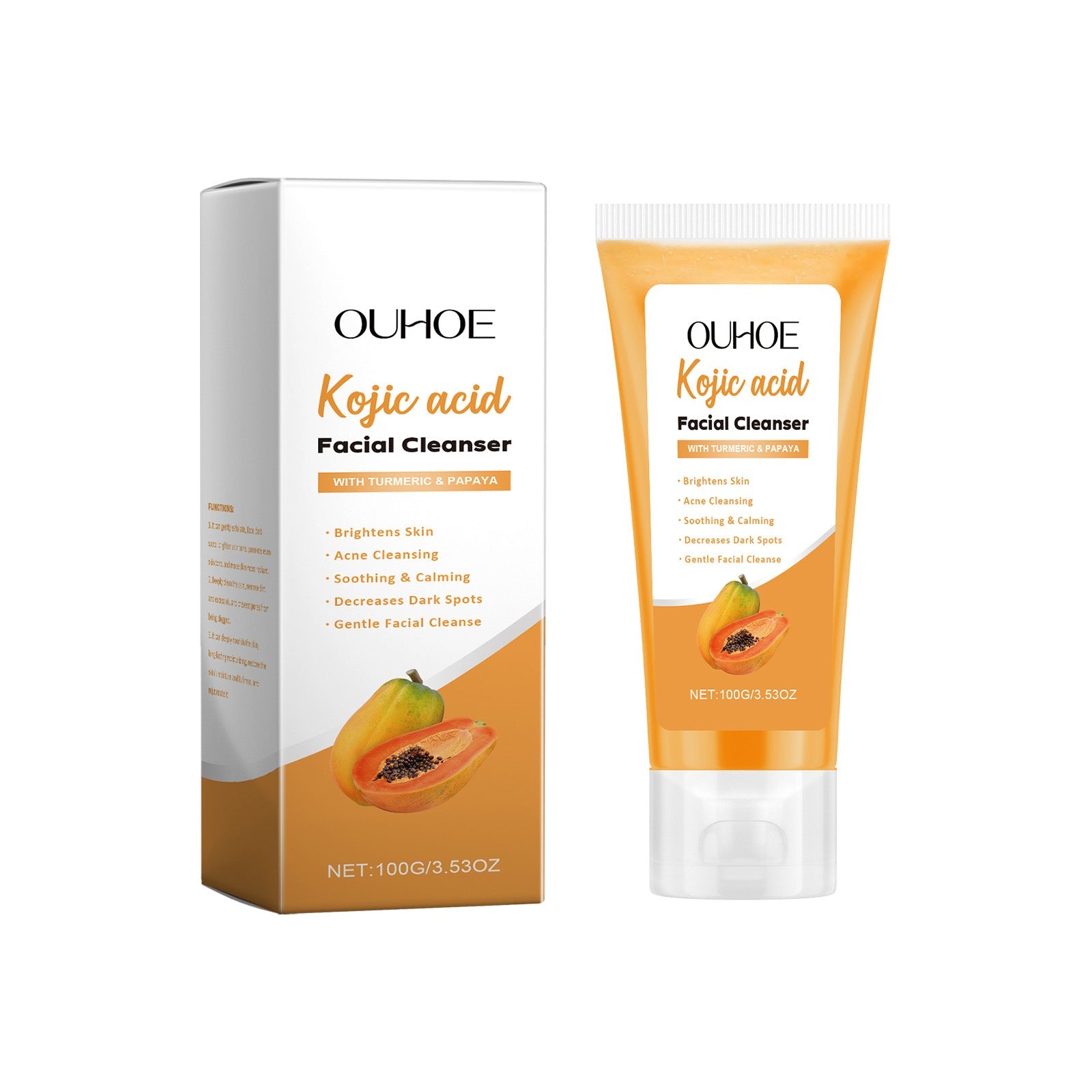 Papaya Facial Cleanser Cleans Pores, Balances Oils And Moisturizes And Moisturizes Skin - Korvel