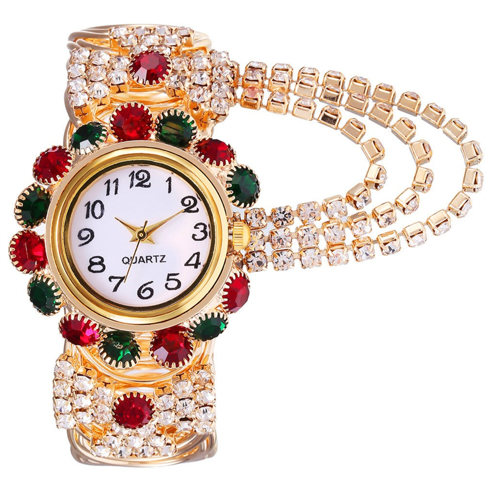 New trend and fashion women's watch with diamond inlaid digital quartz female bracelet watch - Korvel