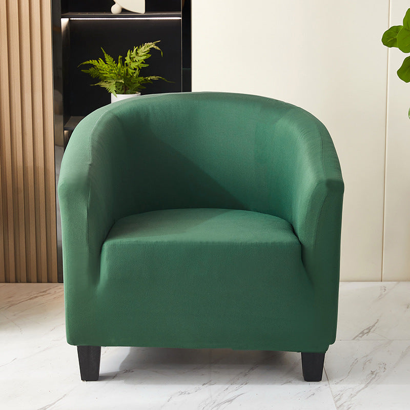 Elastic solid color semi-circular sofa cover, internet cafe, sand caf é, hotel leisure booth, all inclusive, single sofa chair cover - Korvel