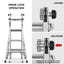 17ft Multi-Position Foldable Aluminum Ladder, A-Frame and Straight Ladder, ANSI 250lbs - Korvel