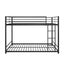 Metal Bunk Bed Full Over Full Bunk Bed Frame with Safety Guard Rails Heavy Duty Space-Saving Design Easy Assembly Black - Korvel