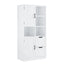 Bathroom storage cabinet with doors and drawers, multiple storage spaces, independent, open adjustable shelves, white - Korvel