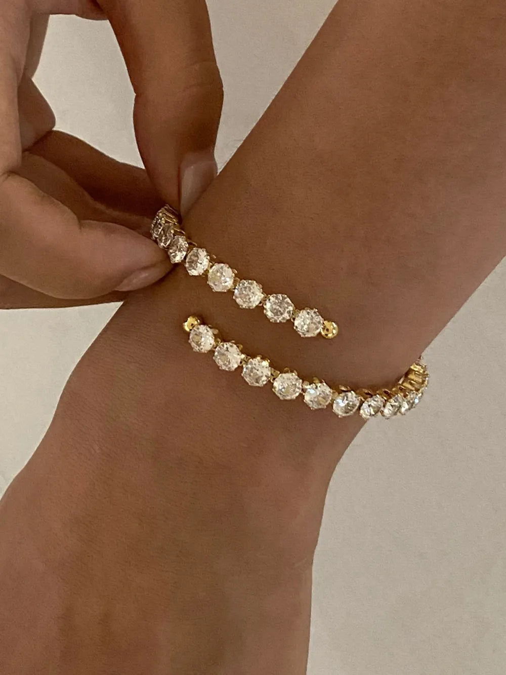 Stainless Steel Inlaid Zircon Bracelet - Korvel