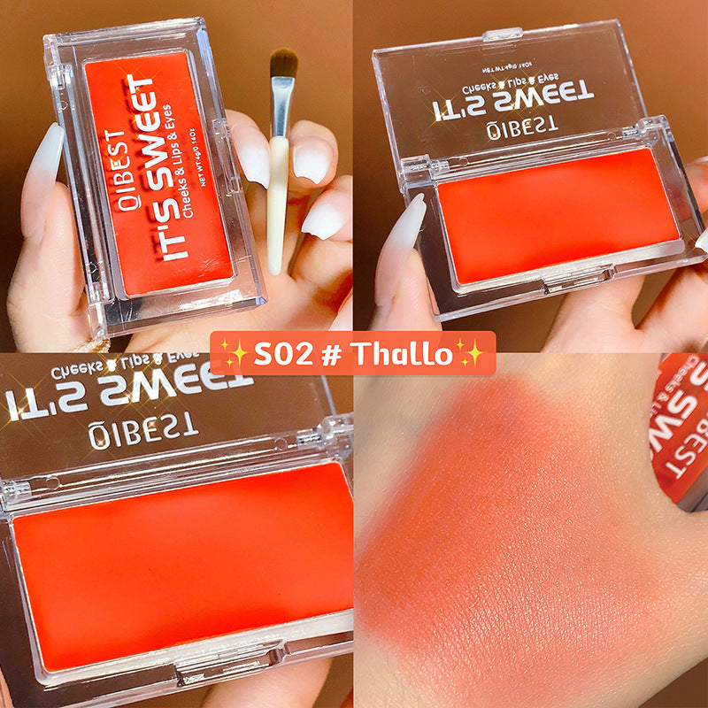 QIBEST 3-in-1 Lipstick, Eye Shadow & Blush Cream