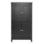 Elegant Black Bathroom Floor Storage Cabinet with Adjustable Shelves