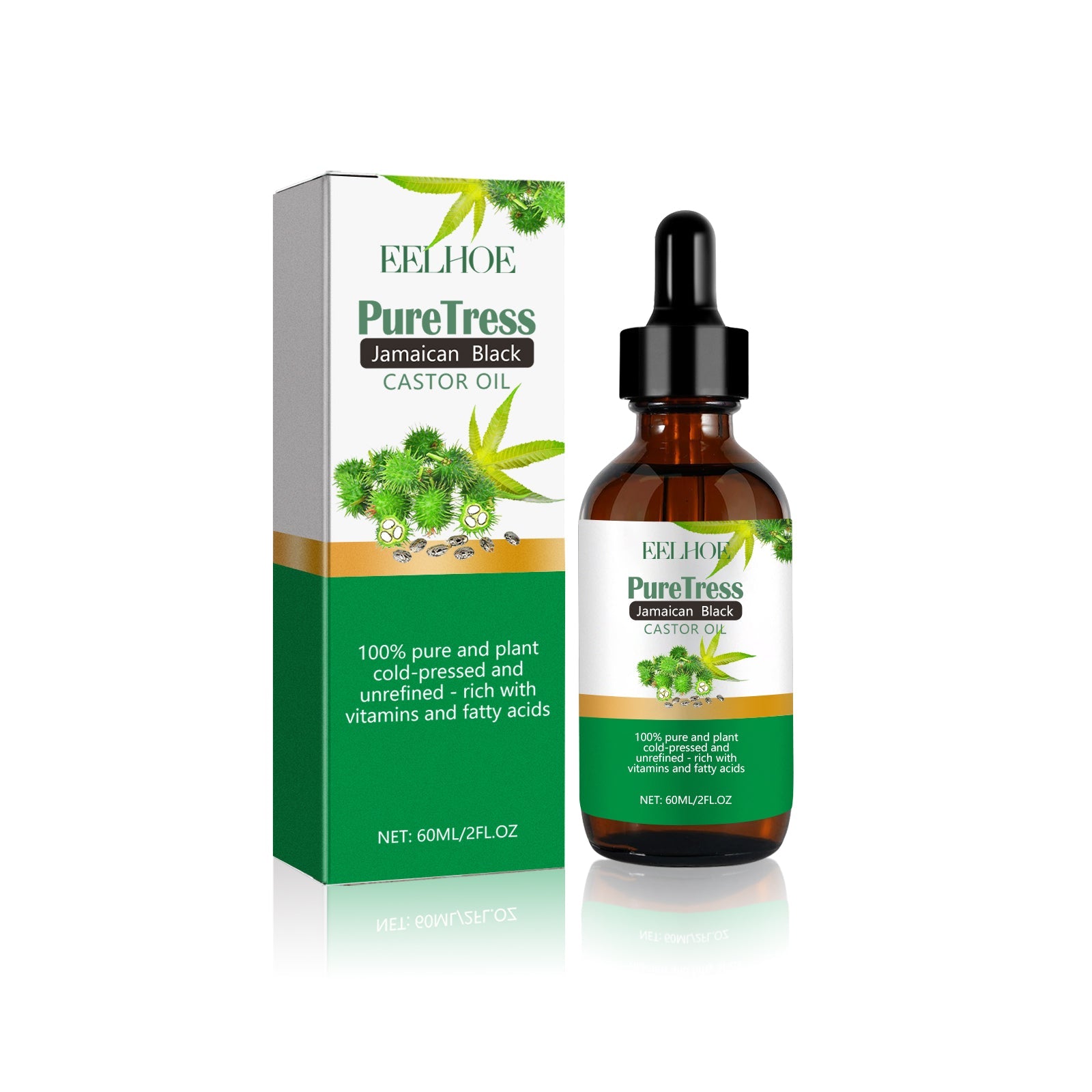 Jamaican Black Castor Oil, Moisturize Scalp And Prevent Dry Hair Thick And Solid Hair Beautiful And Shiny Easy To Absorb Essential Oils - Korvel