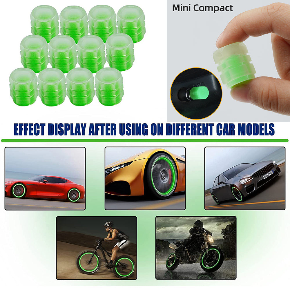 Car Tire Luminous Valve Cap Car With Electric Vehicle Motorcycle Air Nozzle Cover Luminous Valve Core Cover Tire Universal - Korvel
