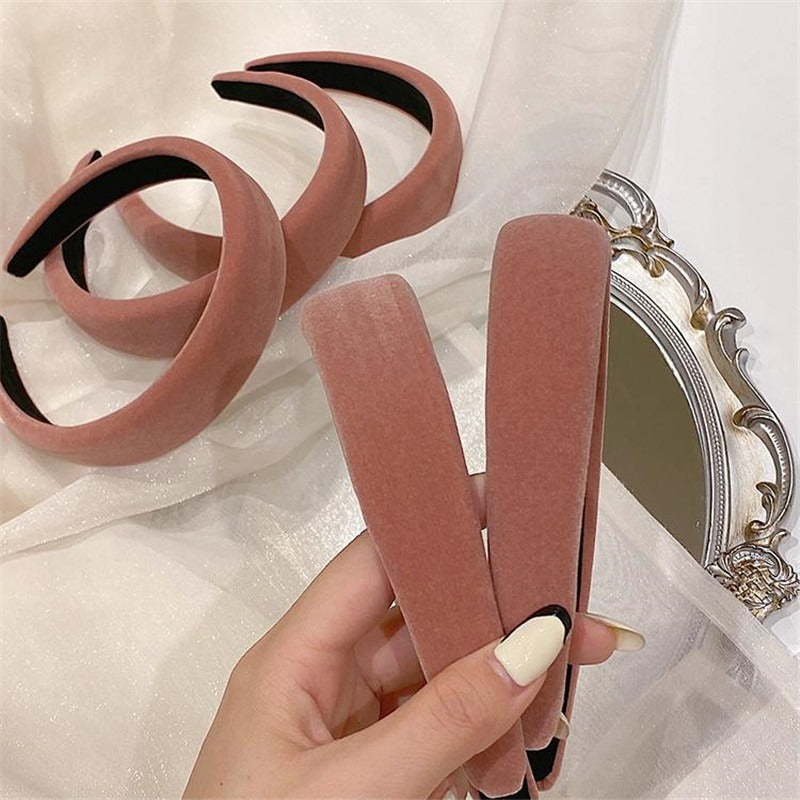 Velvet sponge wide edge headband - Korvel