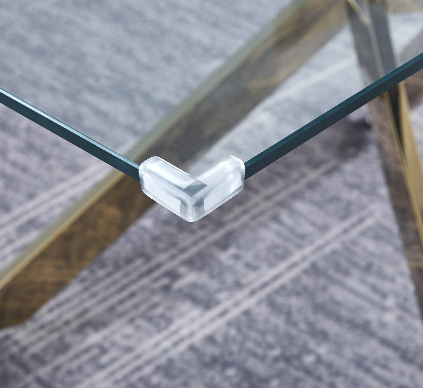 Modern Rectangular Tempered Glass Dining Table for 6