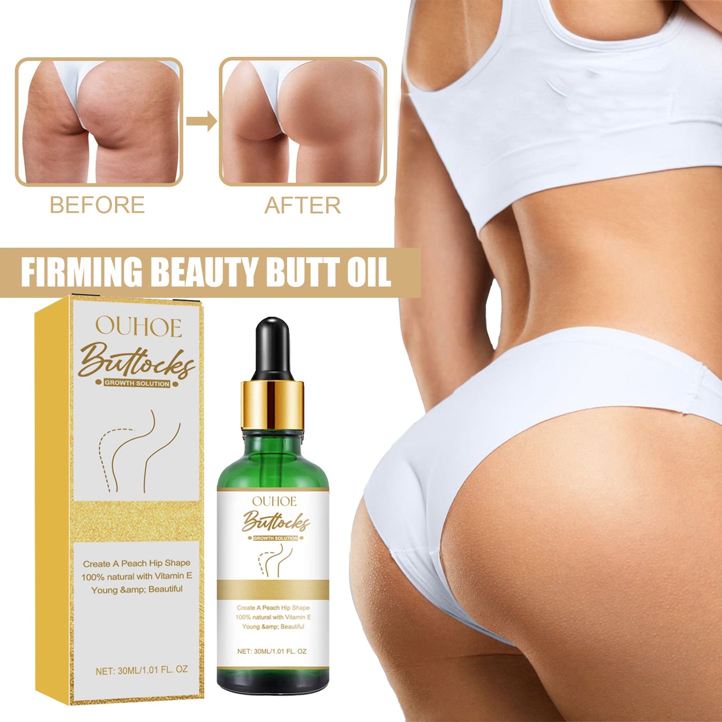 Huile essentielle premium pour le soin de la peau des fesses
