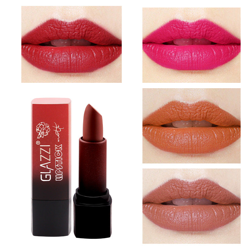Small Square Tube Matte Matte Not Easy To Fall Off Lipstick Smooth Moisturizing Not Pull Dry Lasting Color Portable Lipstick Makeup - Korvel