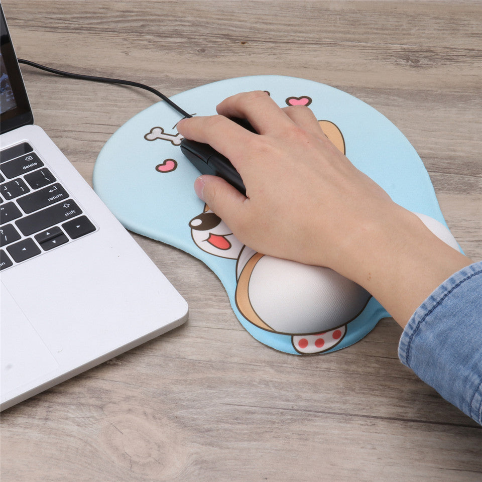 Lovely Corgi Non Slip Silica Gel Wrist Rest Mouse Pad Wrist Support Computer Ergonomic Mouse Mat Comfortable - Korvel