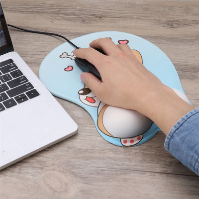 Lovely Corgi Non Slip Silica Gel Wrist Rest Mouse Pad Wrist Support Computer Ergonomic Mouse Mat Comfortable - Korvel