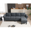 Convertible Sectional Sofa with Storage,L-shaped sofa Modern Linen Fabric Sectional Couches for Living Room,Gray - Korvel