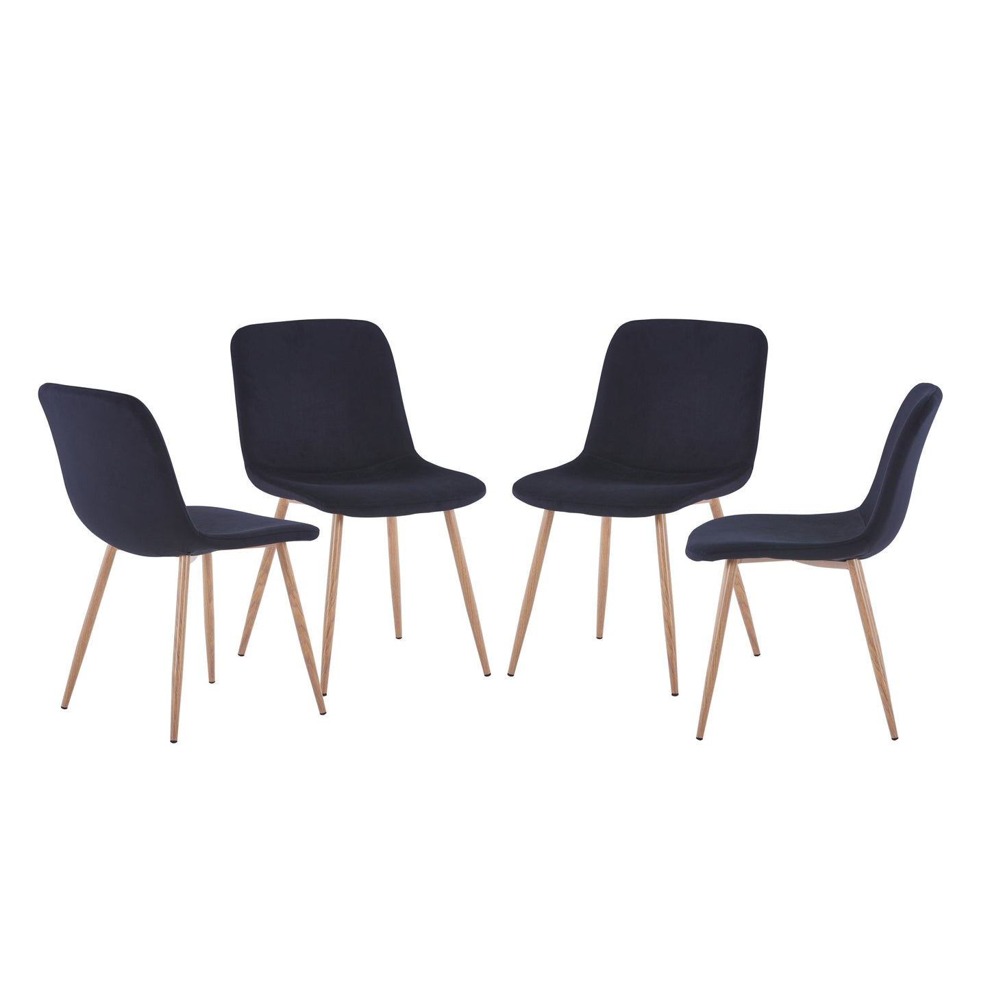 Dining Chair 4PCS（BLACK）Modern style New technology Suitable for restaurants cafes taverns offices - Korvel