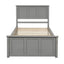 Platform Storage Bed  2 drawers with wheels, Twin Size Frame  Gray - Korvel