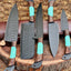 Exquisite Chef's Knife Set – 13" Handcrafted Stainless Steel Blade with Wenge Wood & Resin Handle + Premium Leather Sheath - Korvel