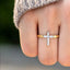 925 Sterling Silver Inlaid Zircon Cross Ring - Korvel
