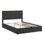 Lit plateforme queen rembourré avec rangement - Gris