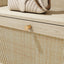 Natural Bohemian style shoe cabinet with 3 rattan flip drawers, 3 square shelves, and 1 storage drawer,  Natural - Korvel