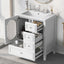 30" Bathroom Vanity with Sink, Bathroom Vanity Cabinet with Three Drawers and Door, Solid Wood and MDF, White - Korvel