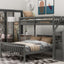 Twin over Full Loft Bed with Staircase Gray - Korvel
