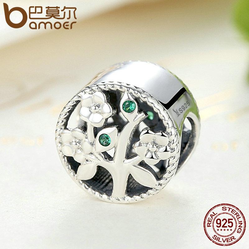 BAMOER 925 Sterling Silver Tree of Life Bead Charms fit Bracelets SCC115 - Korvel