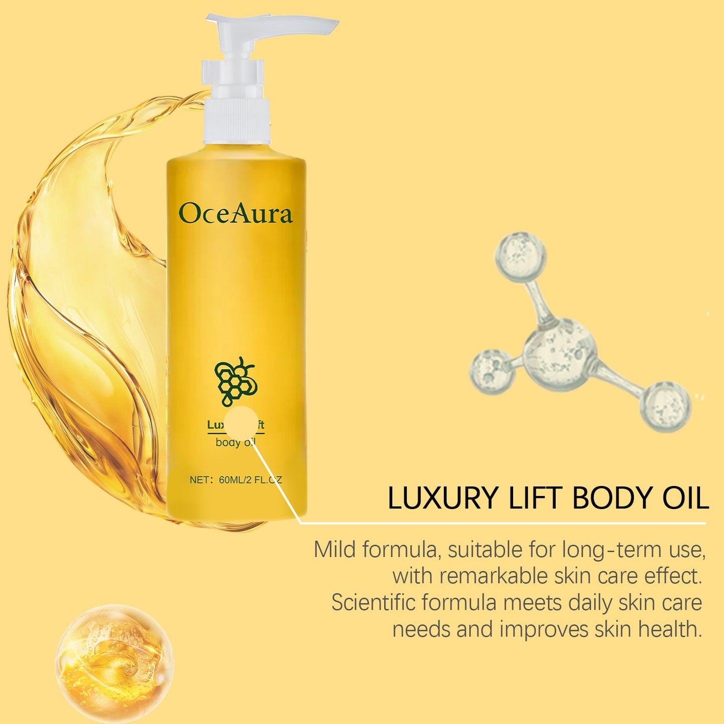 Body Skin Firming Care Oil Nourishes smooth skin Moisturizing Moisturizing Massage Body oil - Korvel