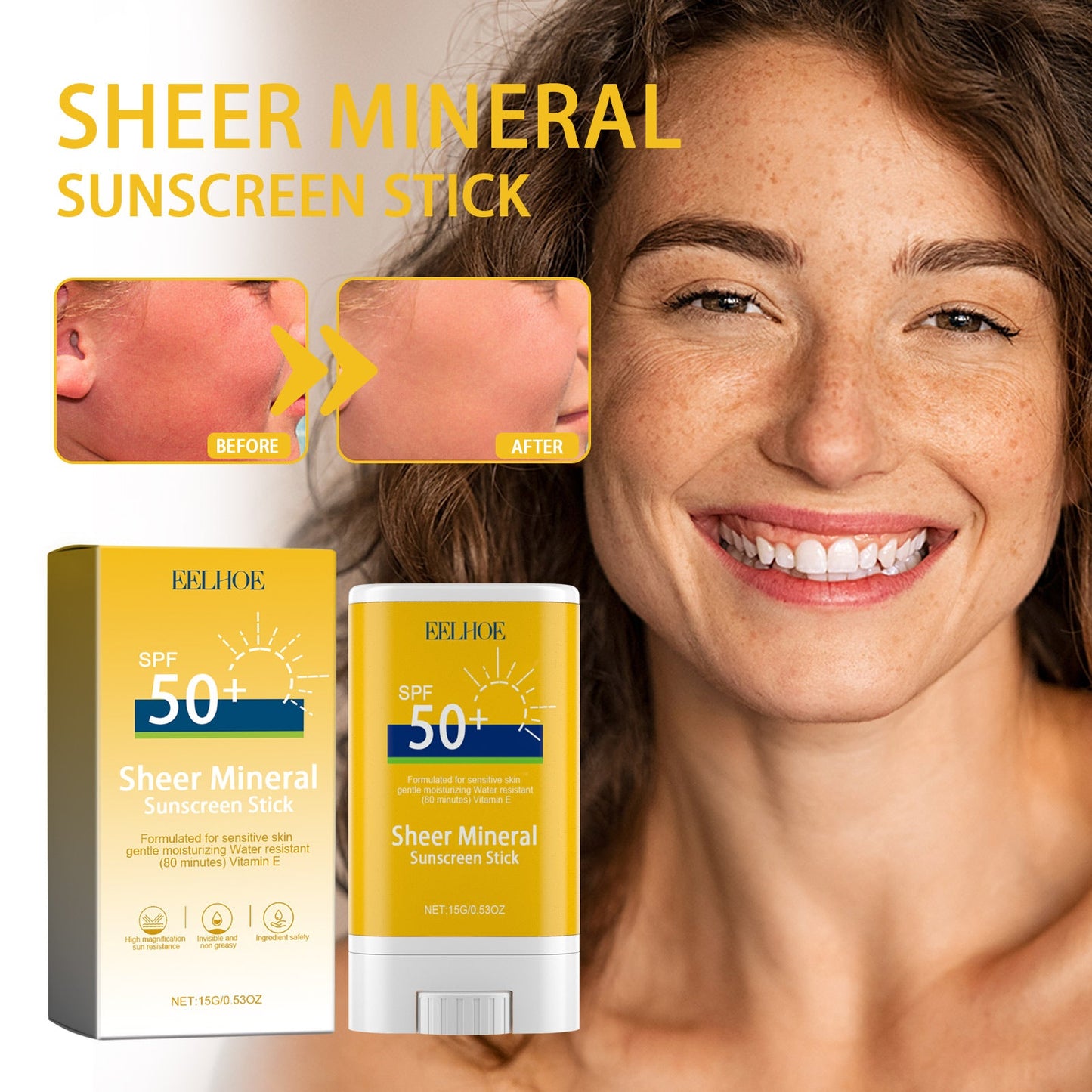 Beauty And Moisturizing Stick, UV Isolation Outdoor Protection Skin Whitening Fresh And Not Greasy - Korvel