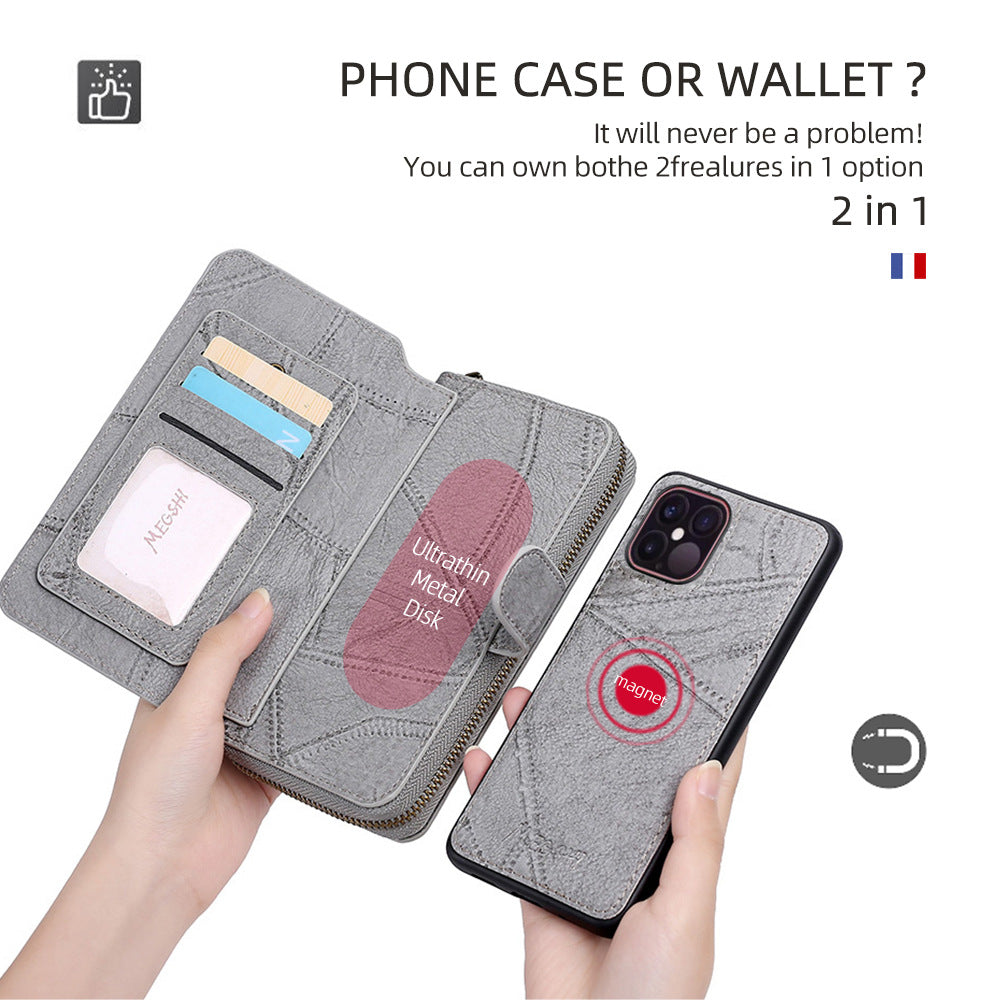 Suitable for iPhone 15 Promax phone case, wallet, card insertion phone case, flip cover leather case - Korvel
