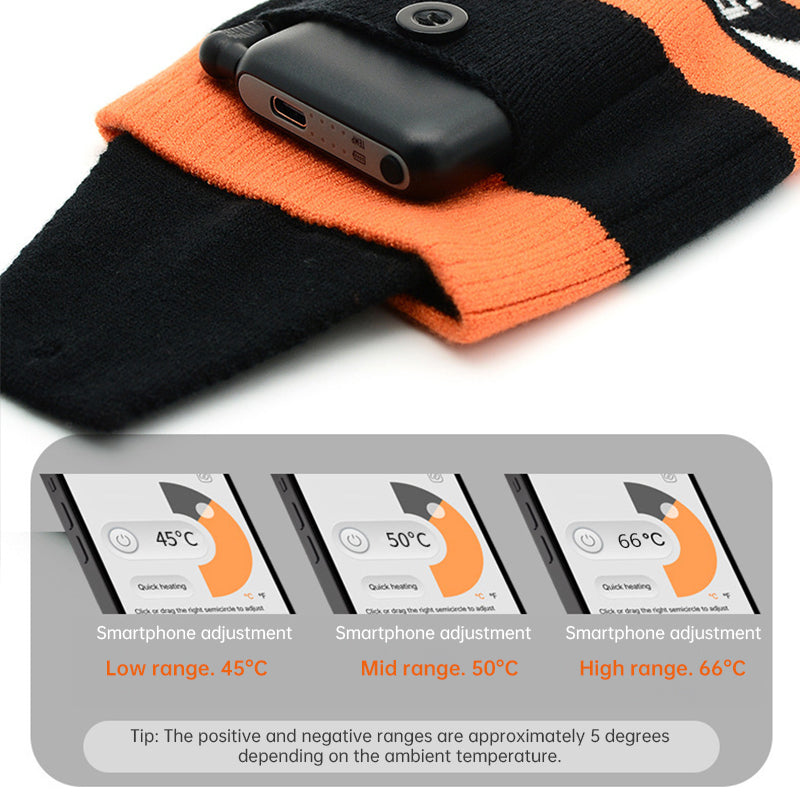 Heated Socks APP Remote Control 6000/5000mAh Rechargeable Battery Winter Thermal Electric Heating Thick Stockings 3 Gears - Korvel