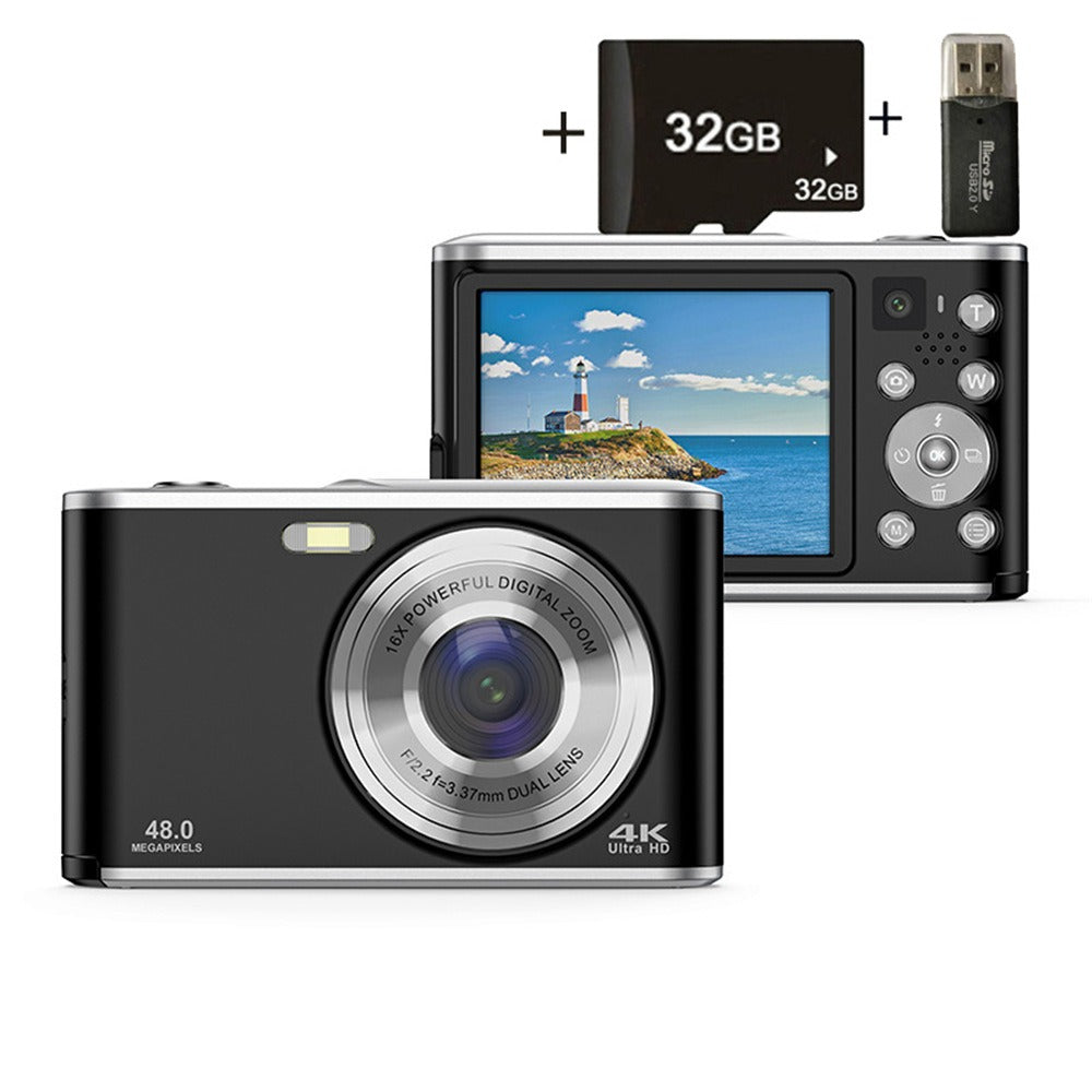 DC306 digital high-definition camera front and rear dual camera autofocus entry-level student card machine - Korvel