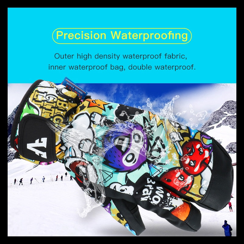 Men Women Kids Winter Warm Snowboarding Ski Gloves Snow Mittens Waterproof Cycling Skiing Snowmobile Handschoemen S M L XL - Korvel