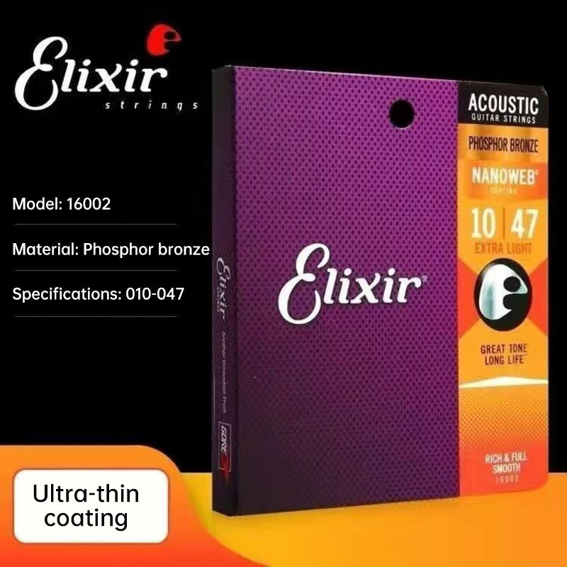 Acoustic Guitar Strings: 80/20 Bronze with NANOWEB Coating, Long - lasting Bright Tone, Comfortable Feel, Medium 13 - 56 - Korvel