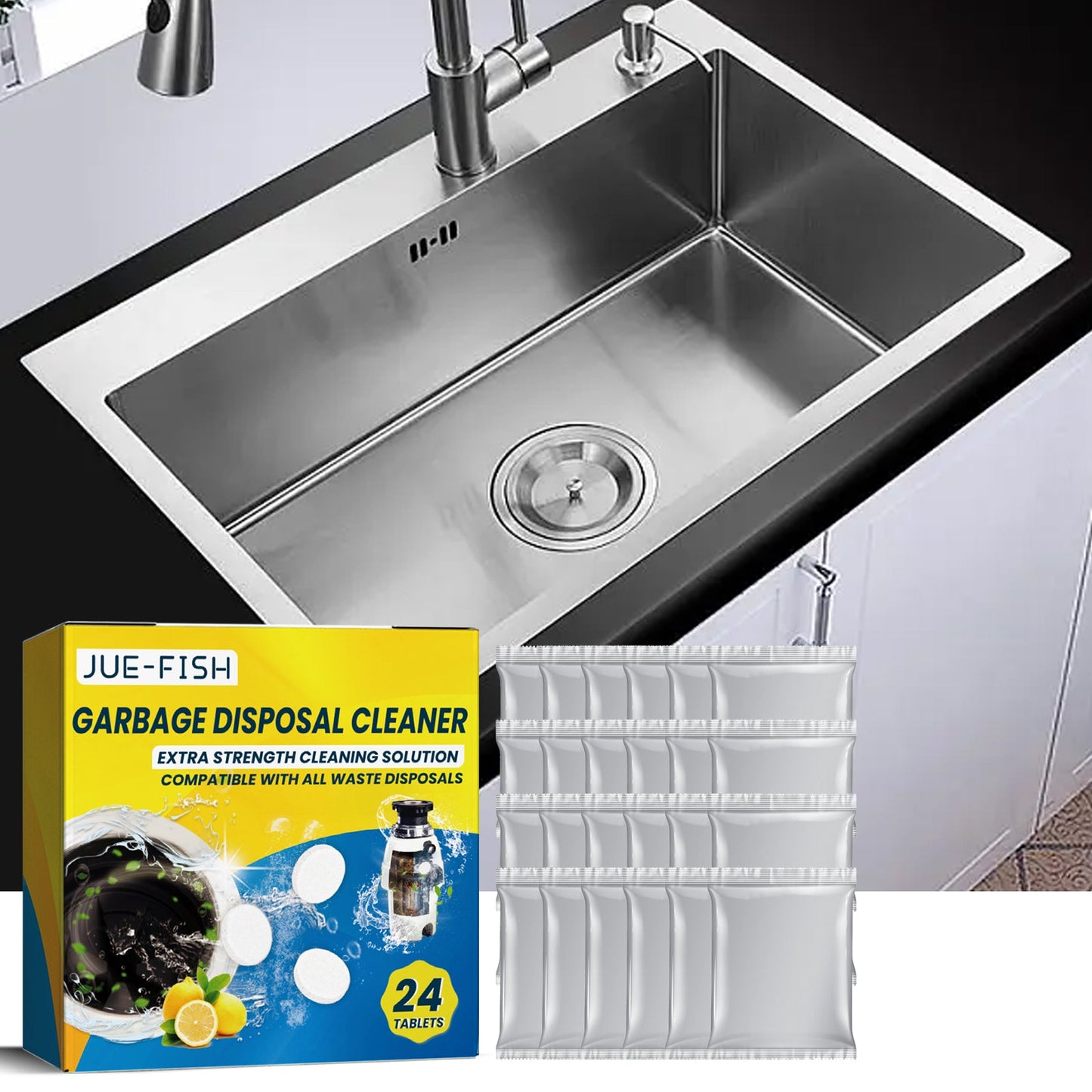 Sink Cleaning Tablets, Kitchen Sink Cleaning Stains And Oil Cleaning Pipes Cleaning Effervescent Tablets - Korvel