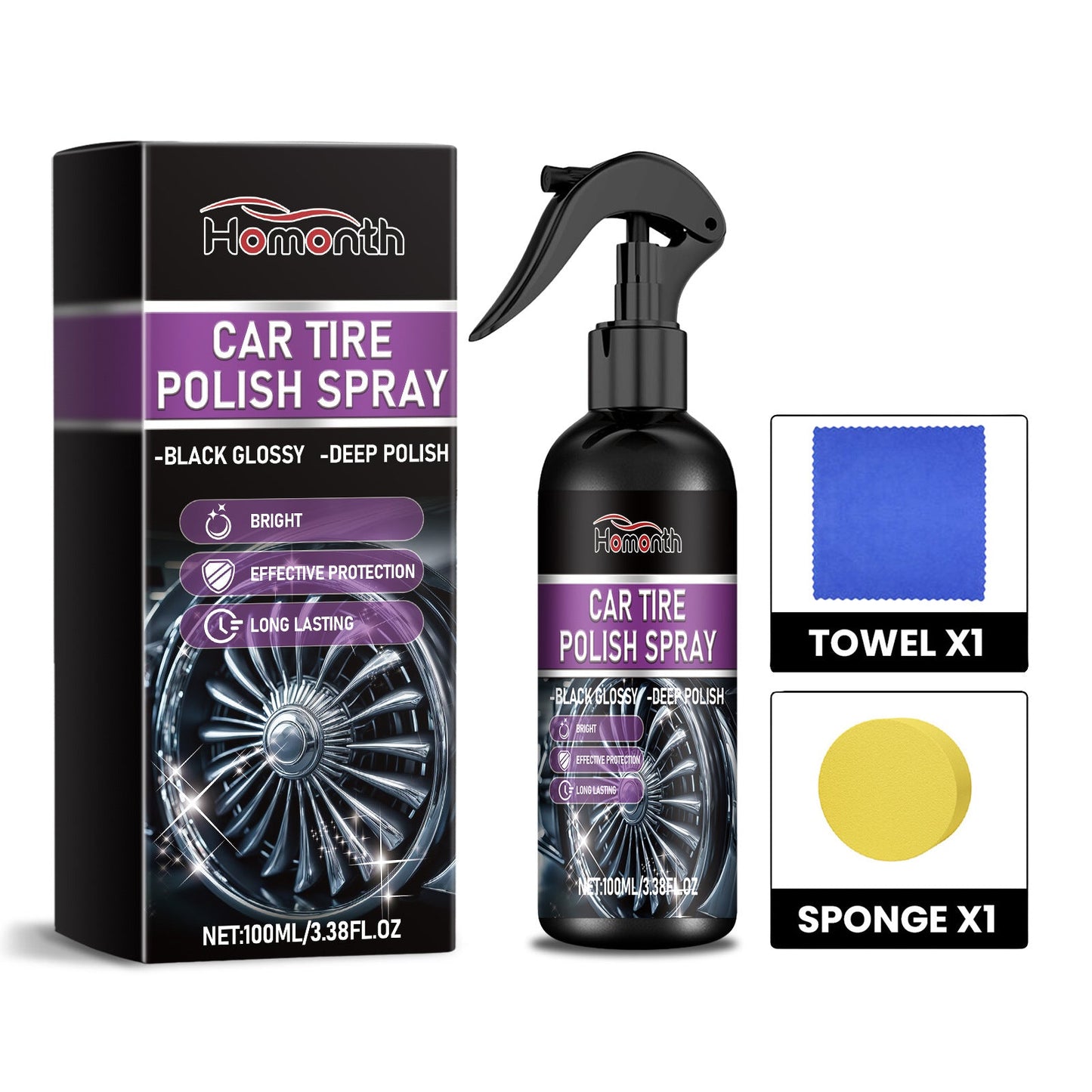 Automobile Tire Polish, Tire Stain Cleaning Refurbished Waterproof Anti-Fouling Protection Tire Aging - Korvel
