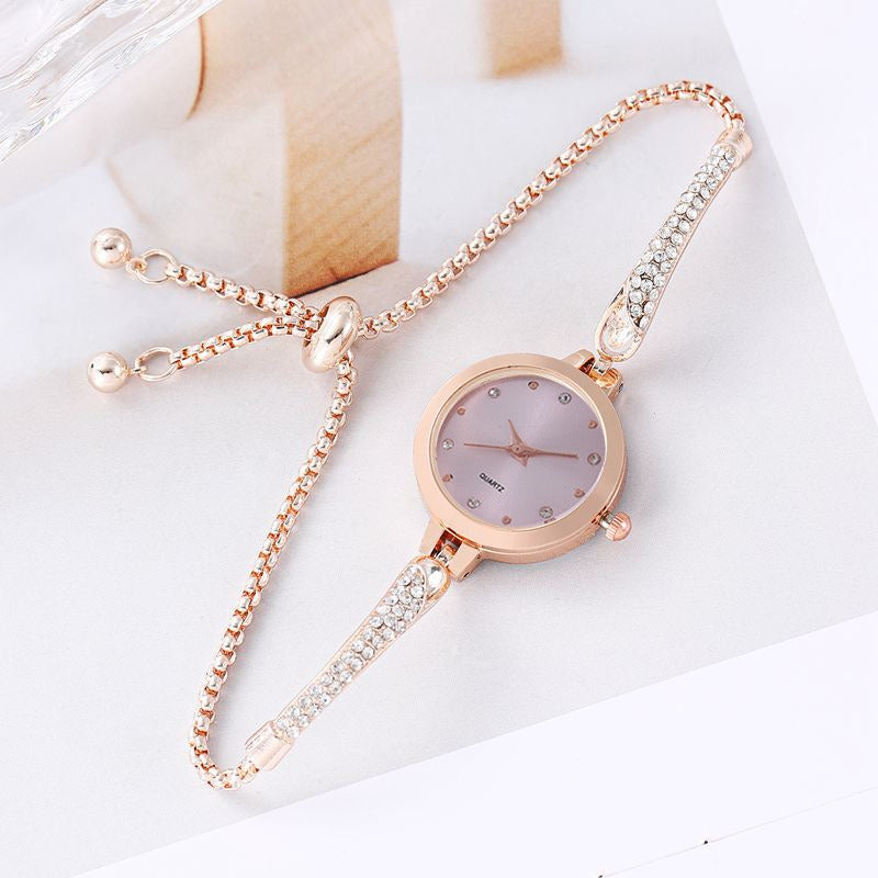 Elegant Girls' Bracelet Watch with Diamond Inlay