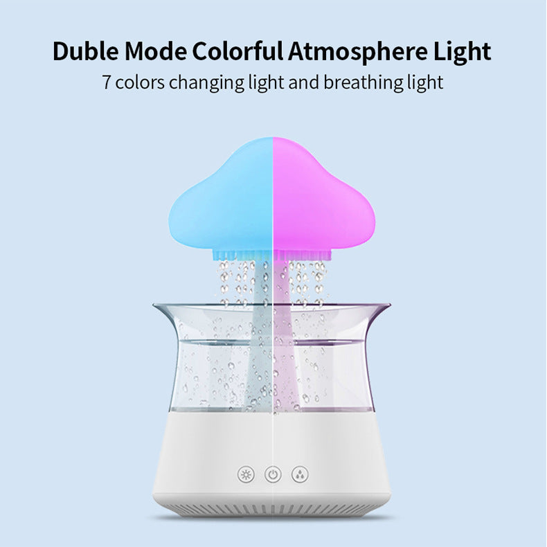 New Designed Cool Mist Essential Oil 7 Colors LED Night Light Wood Grain Cloud Rain Water Air Humidifier - Korvel